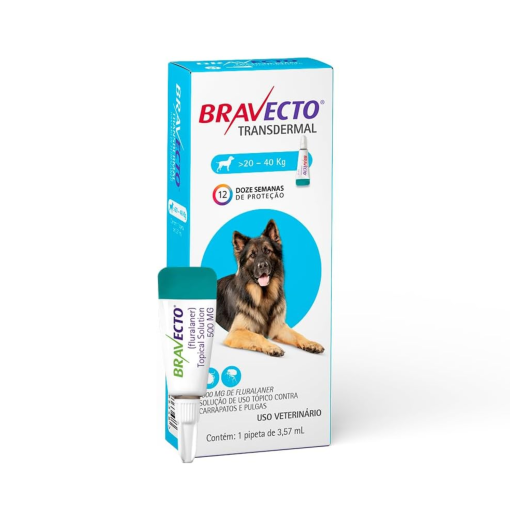 Bravecto Transdermal Cão Cães Cachorros Anti pulga E Carrapatos De 20 A 40kg