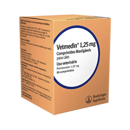Vetmedin 1,25 Mg Com 50 Comprimidos