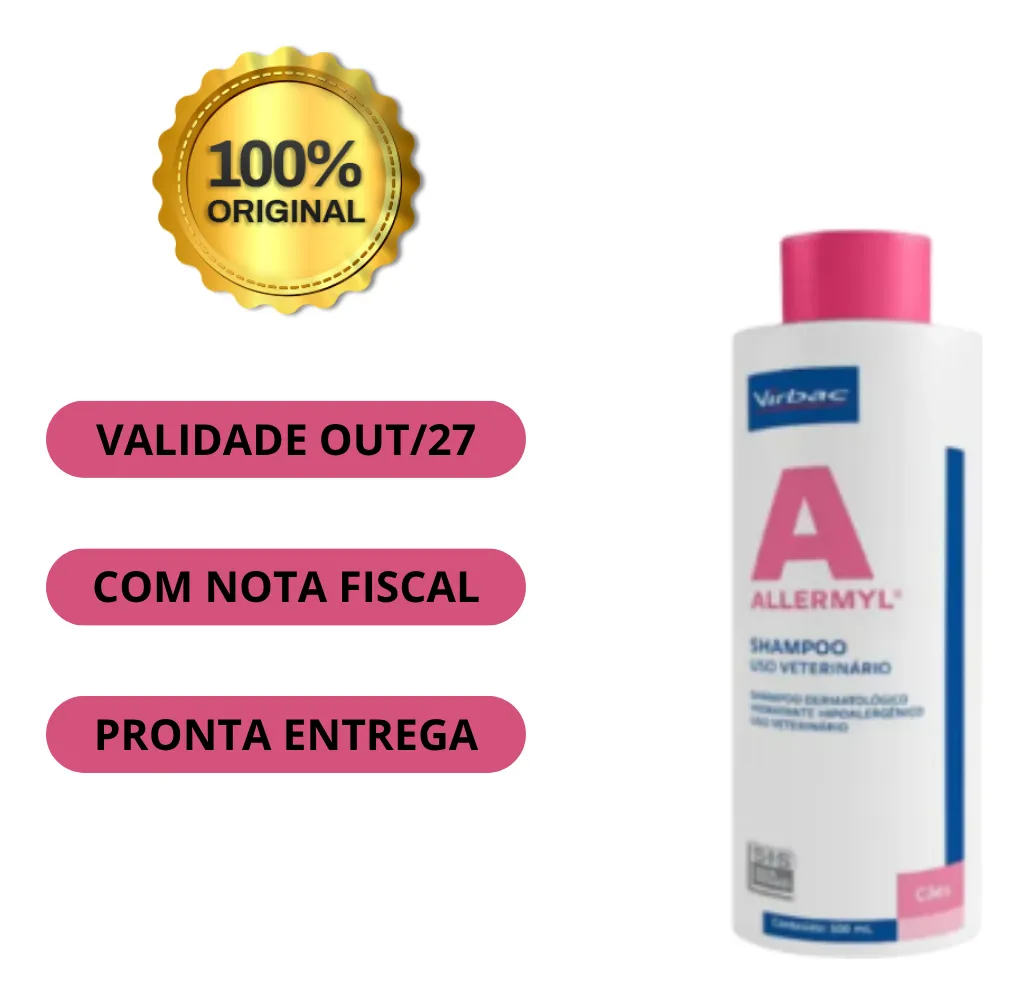 Shampoo Allermyl 500 Ml Dermatológico Glyco Para Cão E Gatos Neutra - Imagem 2