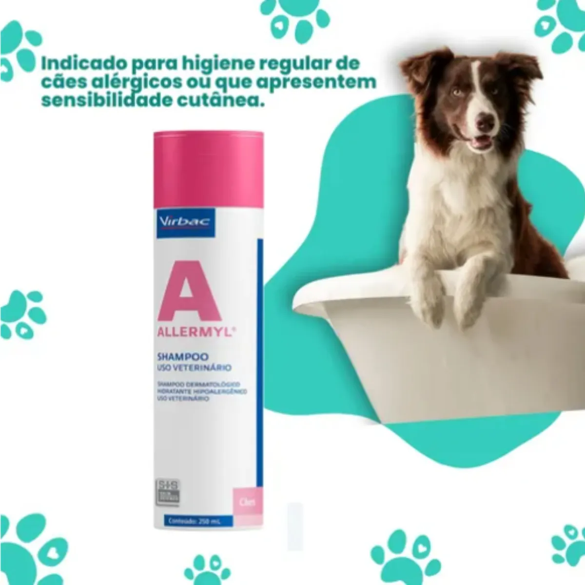 Shampoo Allermyl 500 Ml Dermatológico Glyco Para Cão E Gatos Neutra - Imagem 4