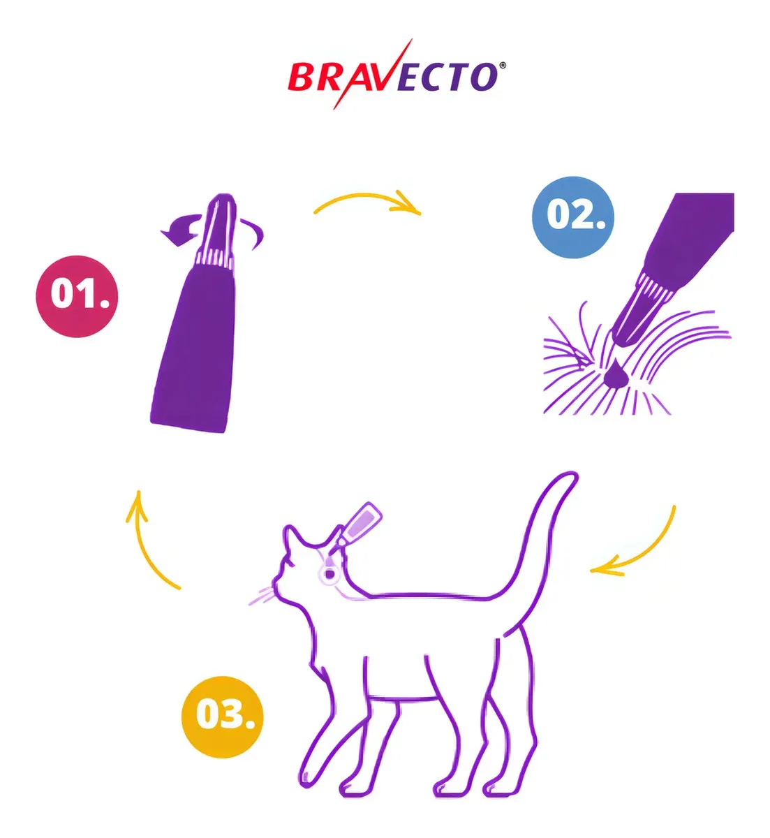 Bravecto Transdermal Gatos Antipulgas 2,8 A 6,25 Kg Pipeta - Imagem 3