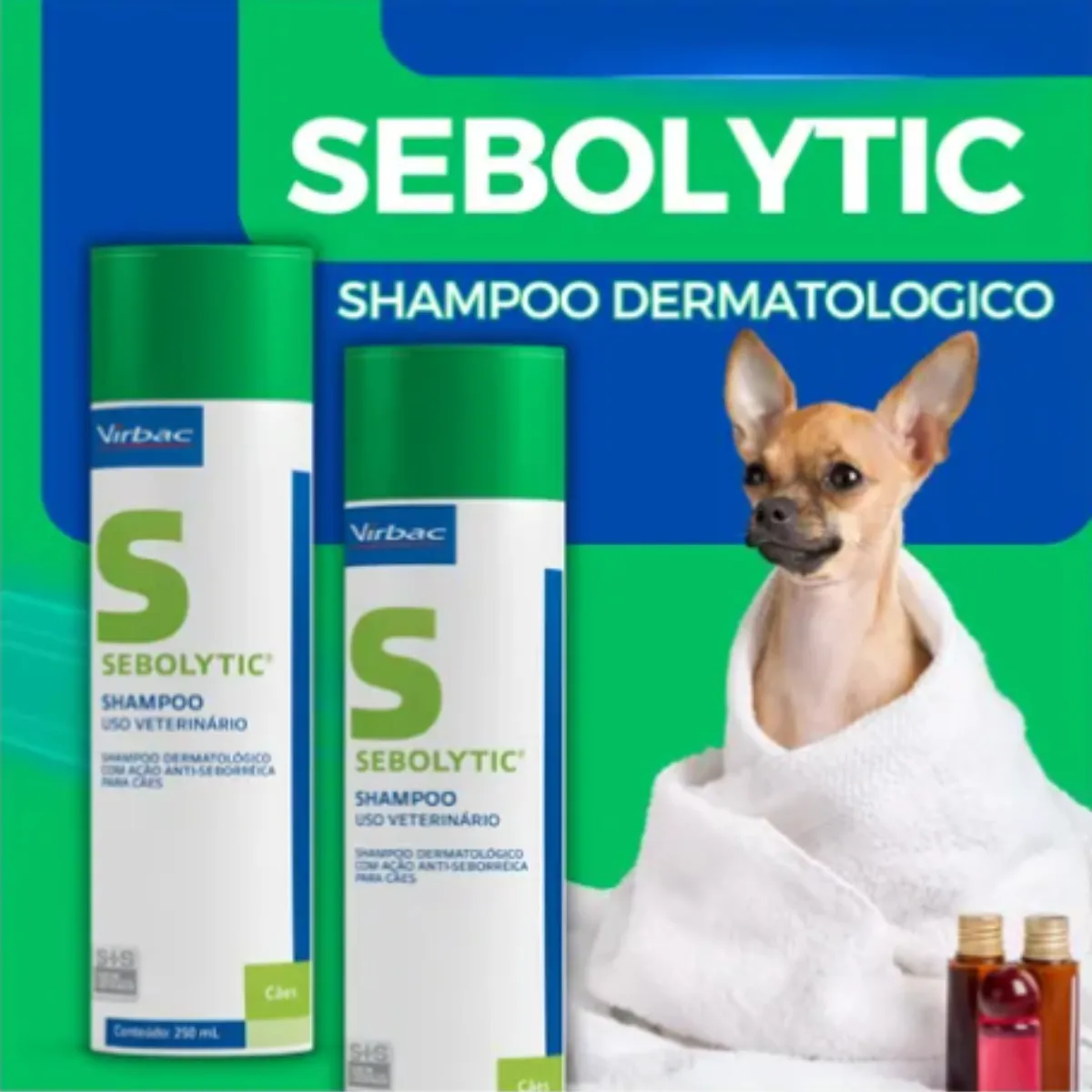 Shampoo Sebolytic 250ml Contra Seborreia Cão Cães Virbac Sem Fragrância - Imagem 2