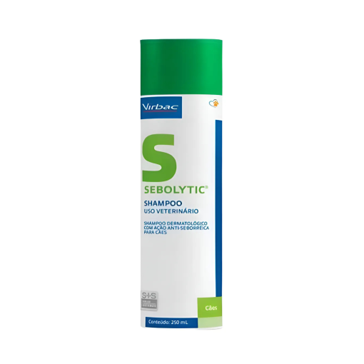 Shampoo Sebolytic 250ml Contra Seborreia Cão Cães Virbac Sem Fragrância