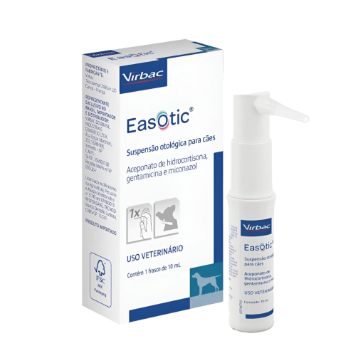 Easotic Otológico Otite 10ml Suspensão Cães Cachorros Virbac