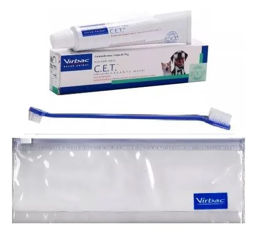 Kit 3 Virbac Pasta Dental Enzimática Cães Gatos 70g Com Escova - Imagem 2