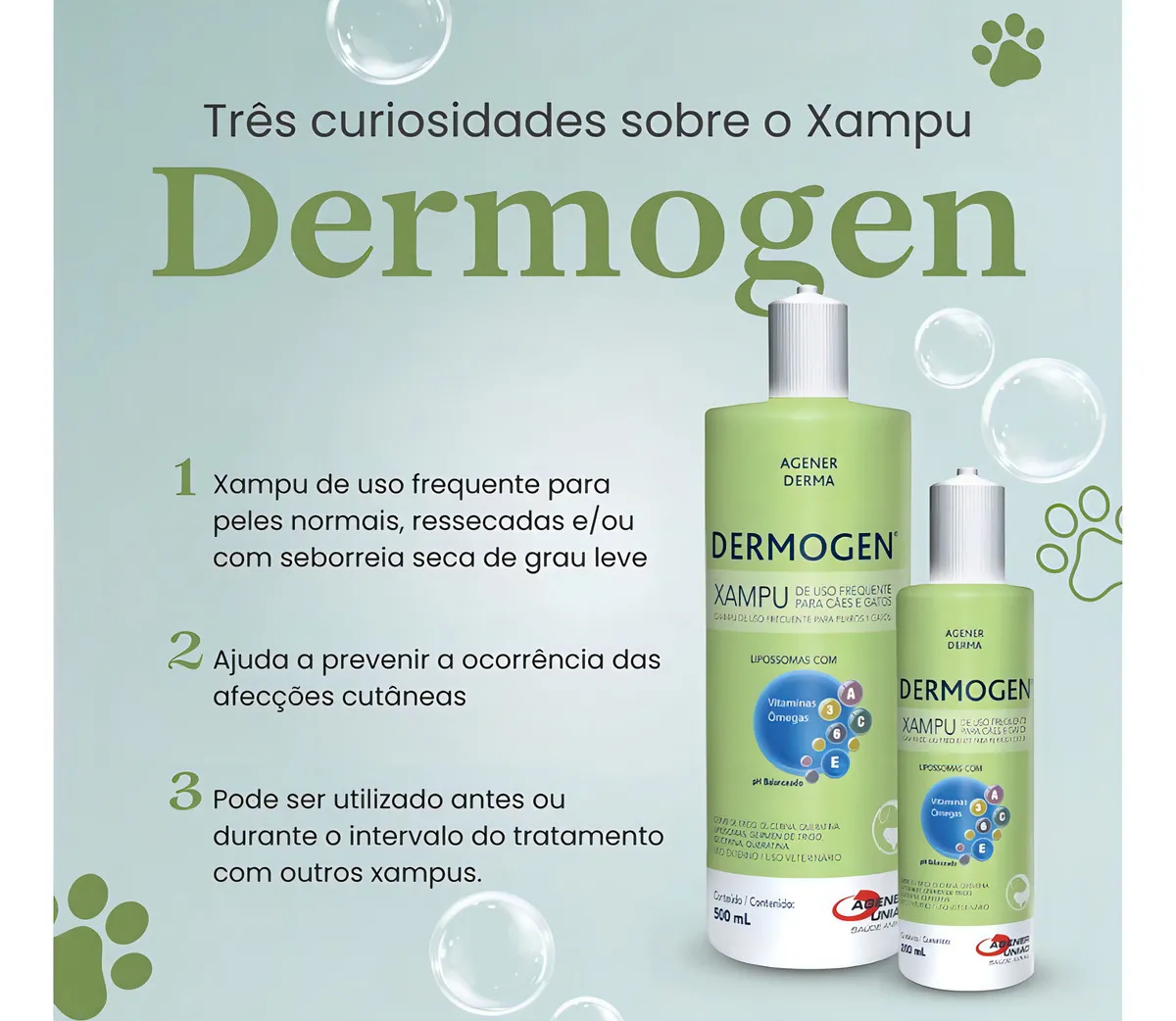 Dermogen Xampu 500ml Equilíbrio Agener União Imediato Fragrância Neutra - Imagem 2