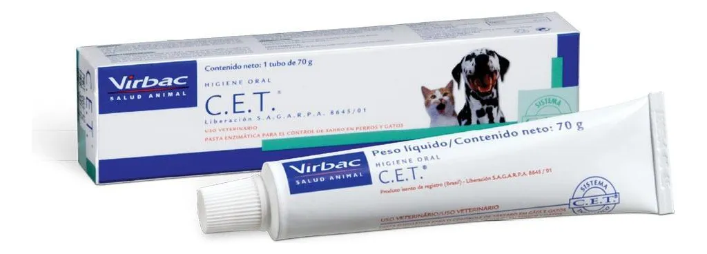 Kit 3 Virbac Pasta Dental Enzimática Cães Gatos 70g Com Escova - Imagem 3