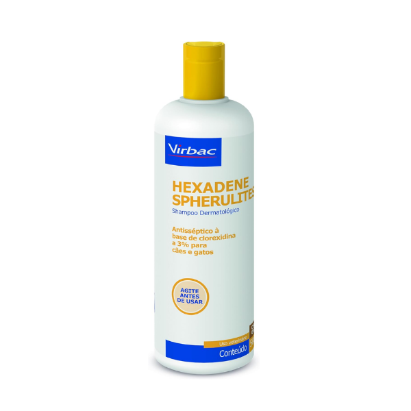Shampoo Hipoalergênico Virbac Hexadene 500ml Cães e Gatos Clorexidina